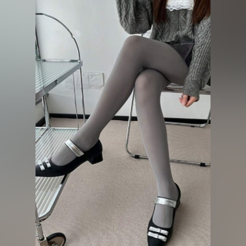 Light Grey Tights, Stockings, Pantyhose, Hosiery  - ONE SIZE (Fits S, M & L)